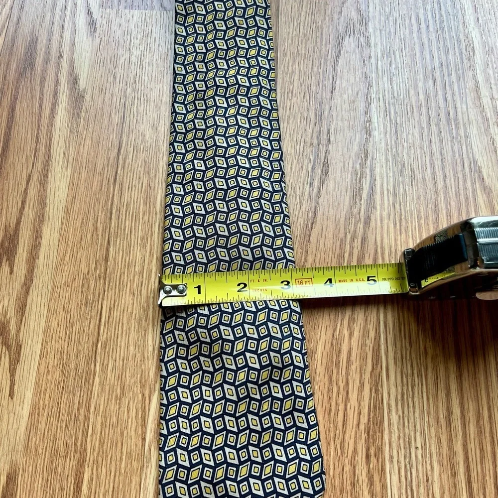 Polo by Ralph Lauren for Neiman Marcus Geometric Yellow Navy Tie